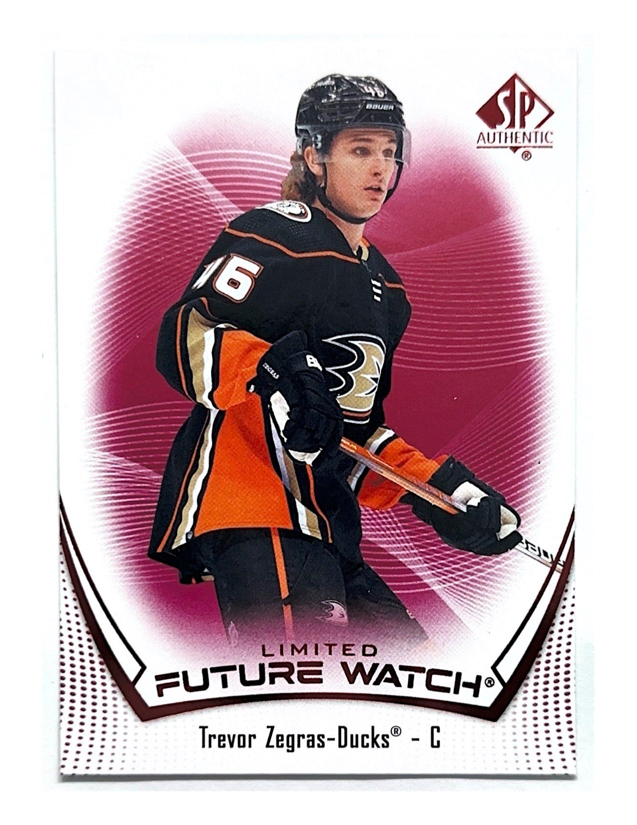 Trevor Zegras 2021-22 Upper Deck SP Authentic Future Watch Limited Red #104