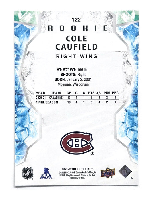 Cole Caufield 2021-22 Upper Deck Ice Green Rookie #122