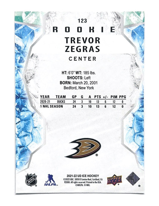 Trevor Zegras 2021-22 Upper Deck Ice Green Rookie #123