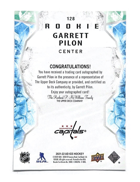 Garrett Pilon 2021-22 Upper Deck Ice Rookie Autographs #128