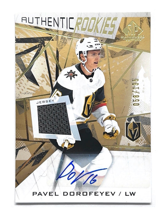 Pavel Dorofeyev 2021-22 Upper Deck SP Game Used Authentic Rookies Jersey Autograph #174 - 058/135
