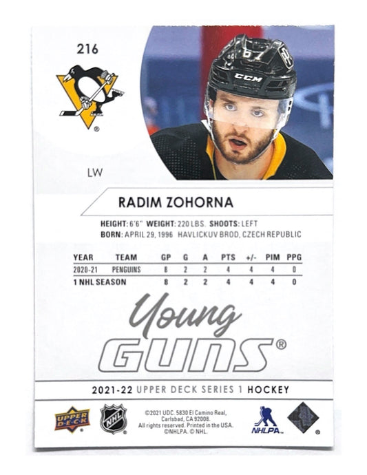 Radim Zohorna 2021-22 Upper Deck Series 1 Young Guns #216