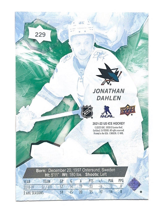 Jonathan Dahlen 2021-22 Upper Deck Ice Premieres Green #229 - 184/799