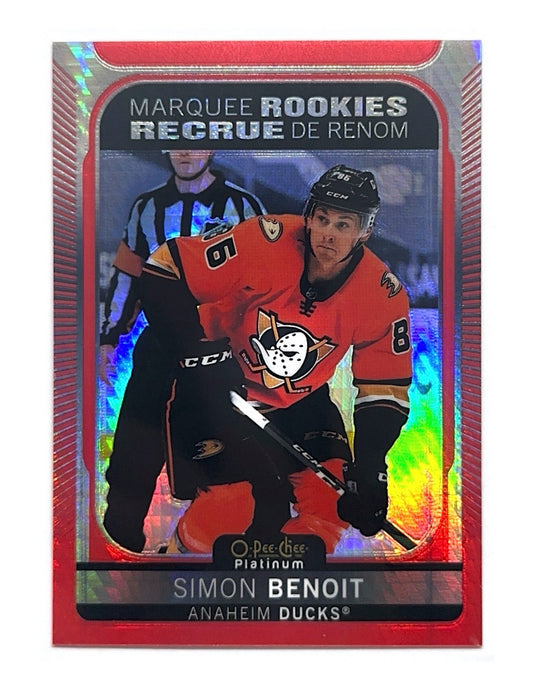 Simon Benoit 2021-22 O-Pee-Chee Platinum Red Prism Marquee Rookies #235 - 152/199