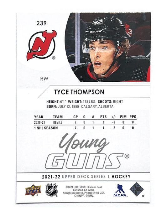 Tyce Thompson 2021-22 Upper Deck Series 1 Young Guns #239