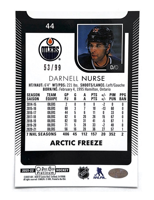 Darnell Nurse 2021-22 O-Pee-Chee Platinum Arctic Freeze #44 - 53/99