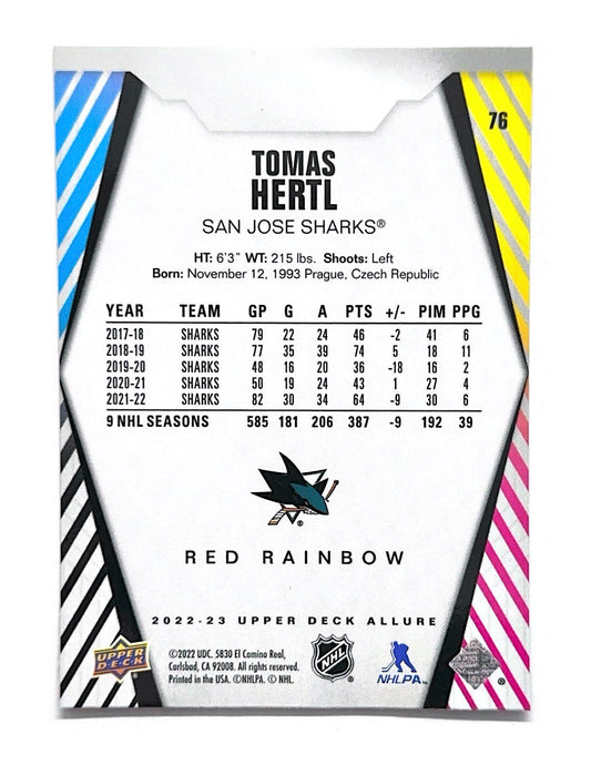 Tomas Hertl 2022-23 Upper Deck Allure Red Rainbow #76