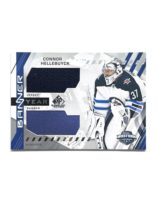 Connor Hellebuyck 2021-22 Upper Deck SP Game Used Banner Year Jersey Banner #BYA-CH