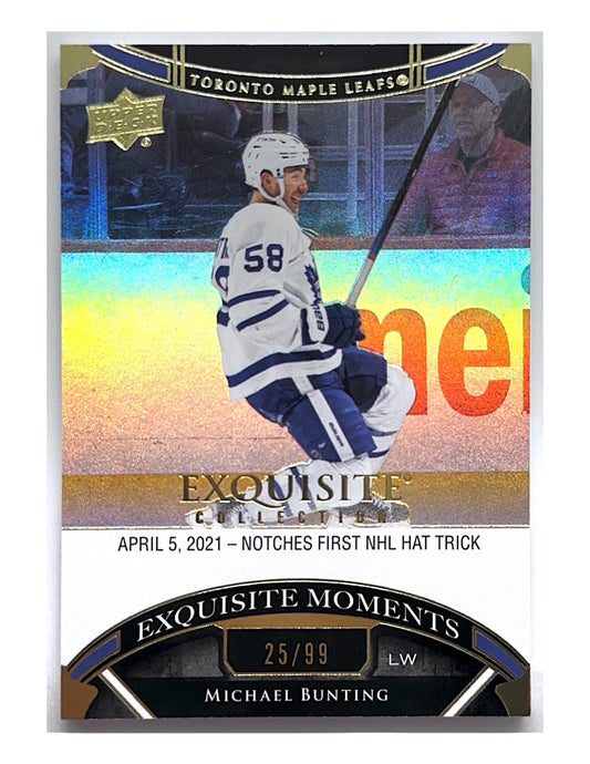 Michael Bunting 2022-23 Upper Deck Exquisite Collection Exquisite Moments Gold #ECM-MB - 25/99