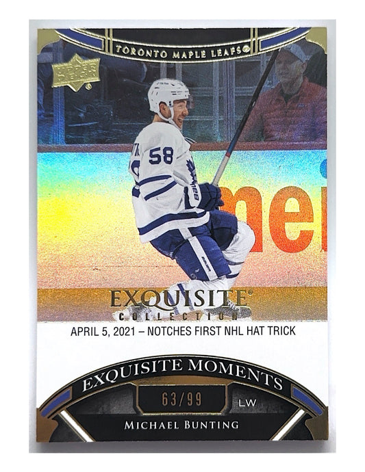 Michael Bunting 2022-23 Upper Deck Exquisite Collection Exquisite Moments Gold #ECM-MB - 63/99