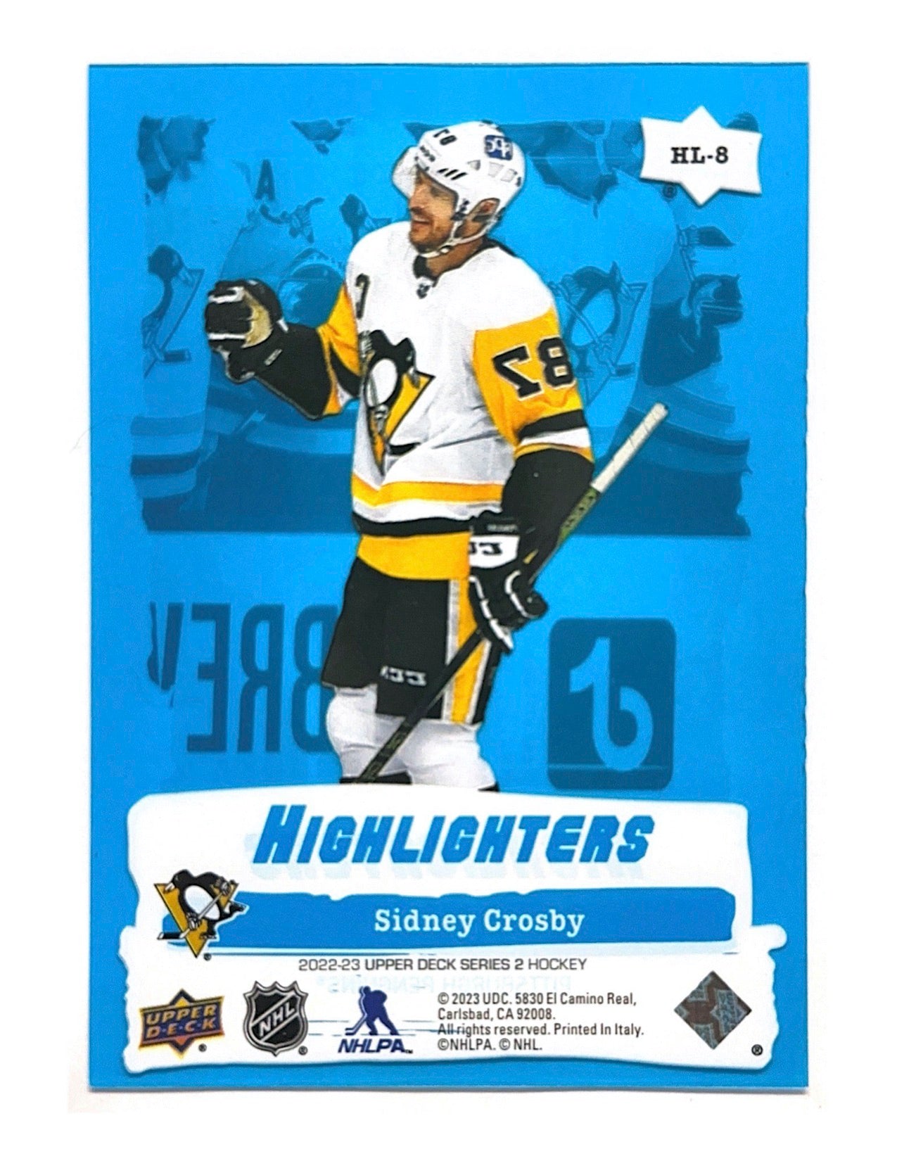 Sidney Crosby 2022-23 Upper Deck Series 2 Highlighters Blue #HL-8
