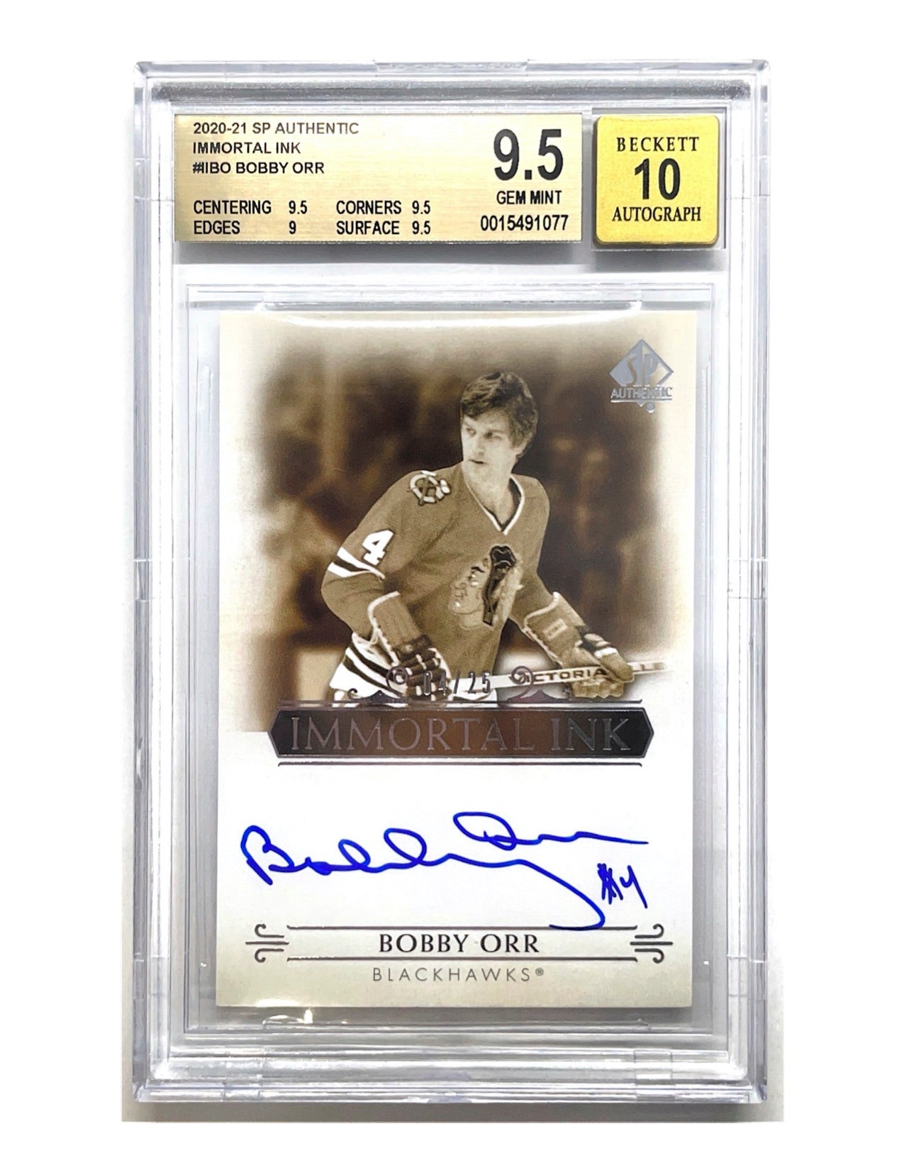 Bobby Orr 2020-21 Upper Deck SP Authentic Immortal Ink Autograph #II-BO - 04/25 - BGS 9.5