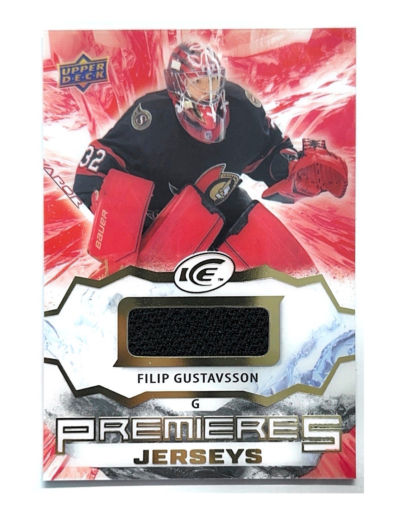 Filip Gustavsson 2021-22 Upper Deck Ice Premieres Jerseys #IPA-FG