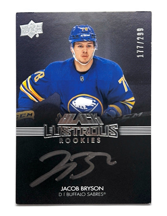 Jacob Bryson 2021-22 Upper Deck SPx Black Lustrous Rookies Autograph #LRS-BR - 177/299