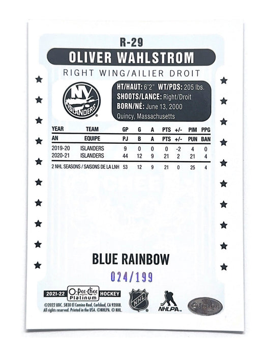 Oliver Wahlstrom 2021-22 O-Pee-Chee Platinum Retro Blue Rainbow #R-29 - 024/199