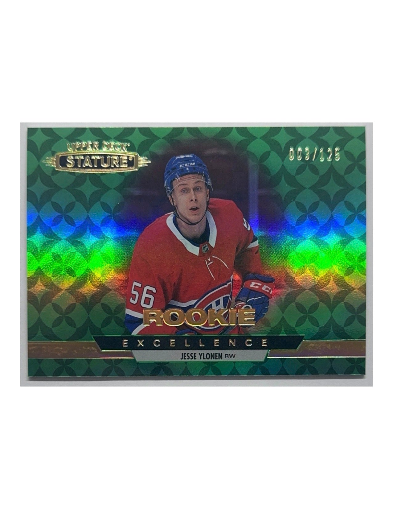 Jesse Ylonen 2021-22 Upper Deck Stature Excellence Green Rookie #RE-39 - 003/125