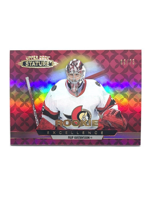 Filip Gustavsson 2021-22 Upper Deck Stature Excellence Red Rookie #RE-46 - 69/75