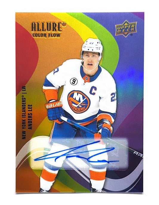 Anders Lee 2022-23 Upper Deck Allure Color Flow Full Rainbow Autograph #SF-10