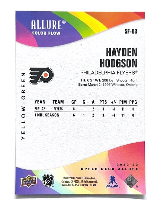 Hayden Hodgson 2022-23 Upper Deck Allure Color Flow Yellow-Green #SF-83