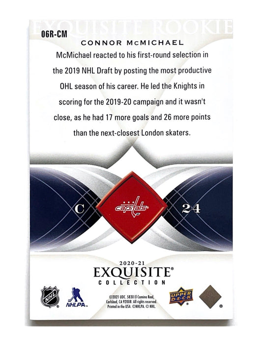 Connor McMichael 2020-21 Upper Deck Ultimate Collection Ultimate Exquisite Rookie 25th Overall Draft Pick #06R-CM - 085/299