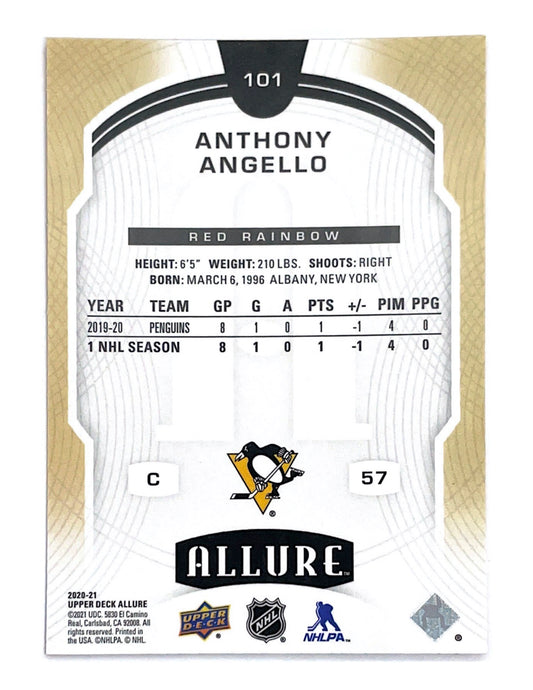 Anthony Angello 2020-21 Upper Deck Allure Rookie Red Rainbow Short Print #101