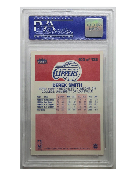 Derek Smith 1986 Fleer Rookie #103 - PSA 8