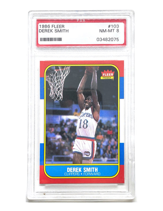 Derek Smith 1986 Fleer Rookie #103 - PSA 8