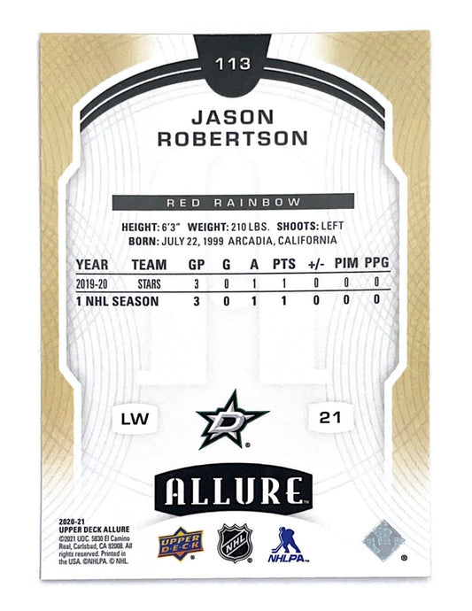 Jason Robertson 2020-21 Upper Deck Allure Rookie Red Rainbow Short Print #113