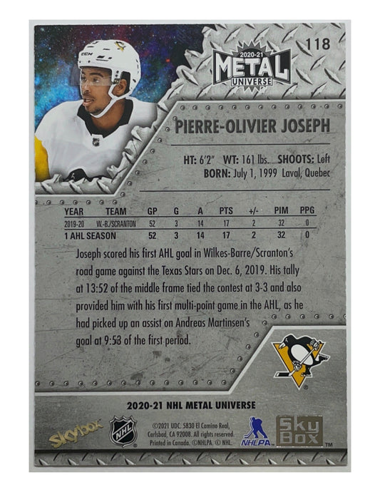 Pierre-Olivier Joseph 2020-21 Upper Deck Skybox Metal Universe Rookies #118