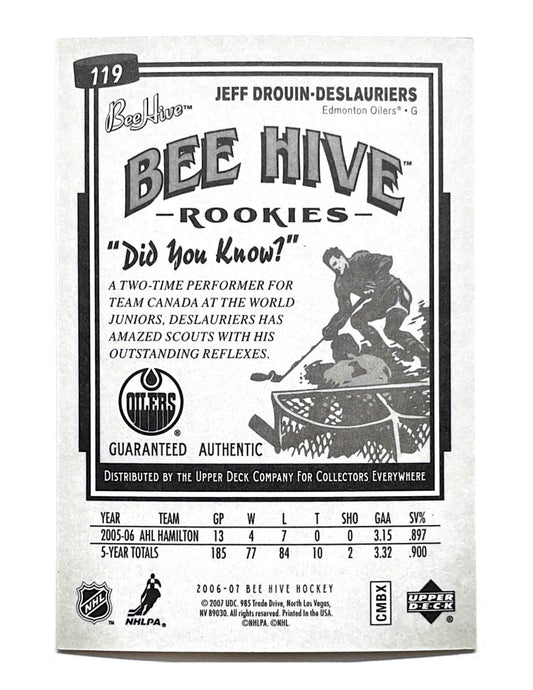 Jeff Drouin-Deslauriers 2006-07 Upper Deck Bee Hive Rookies #119 - 041/100