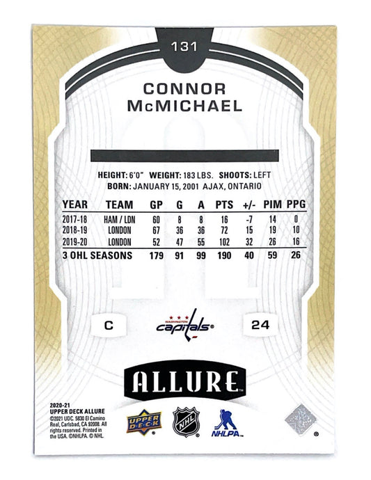 Connor McMichael 2020-21 Upper Deck Allure Rookie Blue Short Print #131