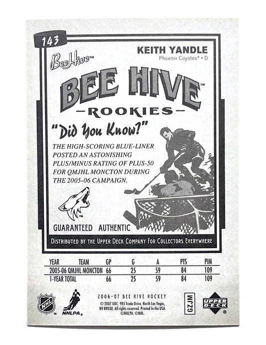 Keith Yandle 2006-07 Upper Deck Bee Hive Rookies #143