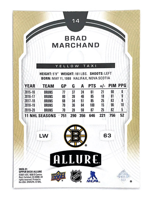 Brad Marchand 2020-21 Upper Deck Allure Yellow Taxi #14