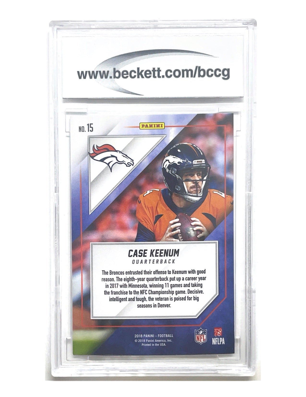 Case Keenum 2018 Panini MJ Holdings Exclusive #15 - BCCG 10