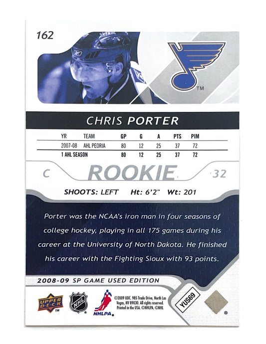 Chris Porter 2008-09 Upper Deck SP Game Used Authentic Rookie #162 - 384/999