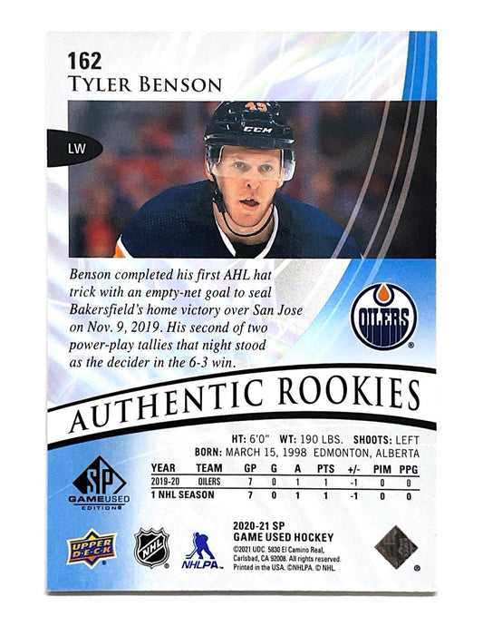 Tyler Benson 2020-21 Upper Deck SP Game Used Authentic Rookies #162 - 068/199