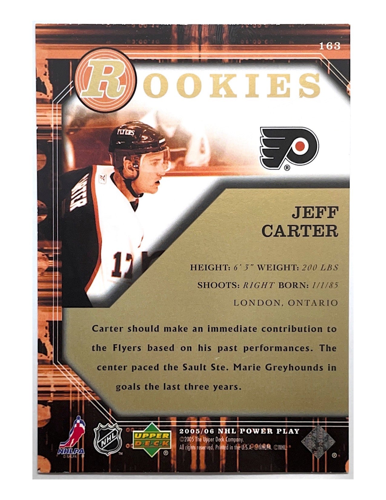 Jeff Carter 2005-06 Upper Deck Power Play Rookies #163