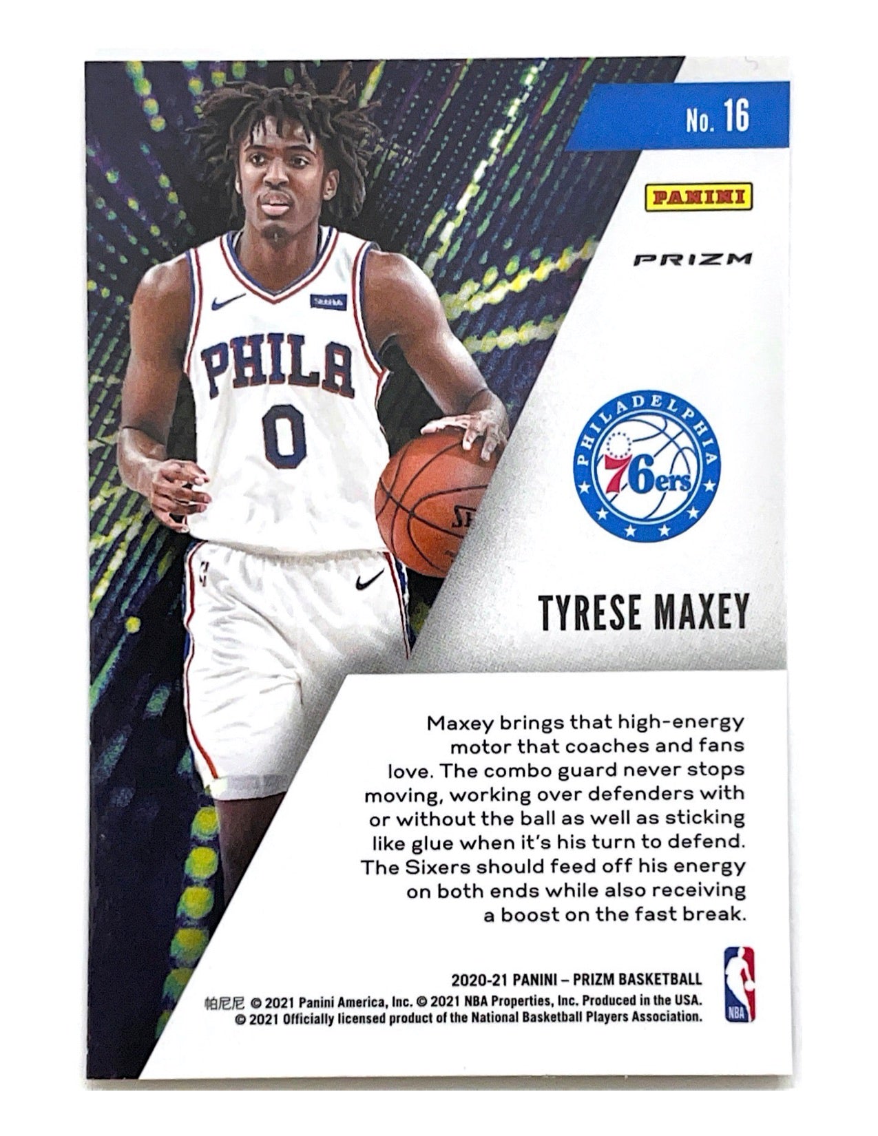 Tyrese Maxey 2020-21 Panini Prizm Instant Impact Silver Rookie #16