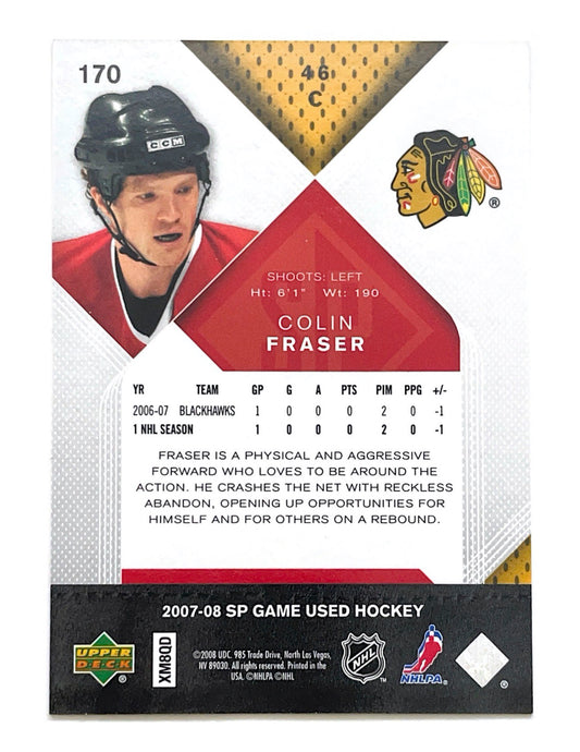 Colin Fraser 2007-08 Upper Deck SP Game Used Authentic Rookies #170 - 853/999