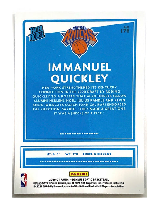 Immanuel Quickley 2020-21 Panini Donruss Optic Rated Rookie #175