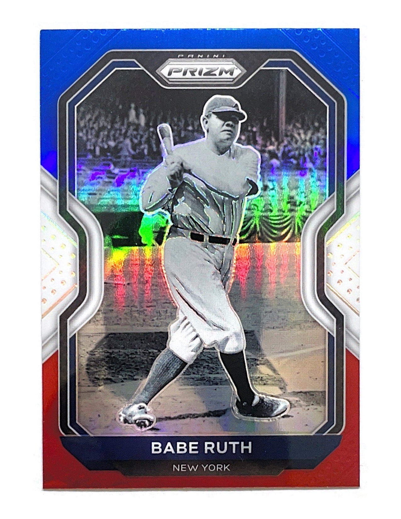 Babe Ruth 2021 Panini Prizm Negative Red White Blue #182
