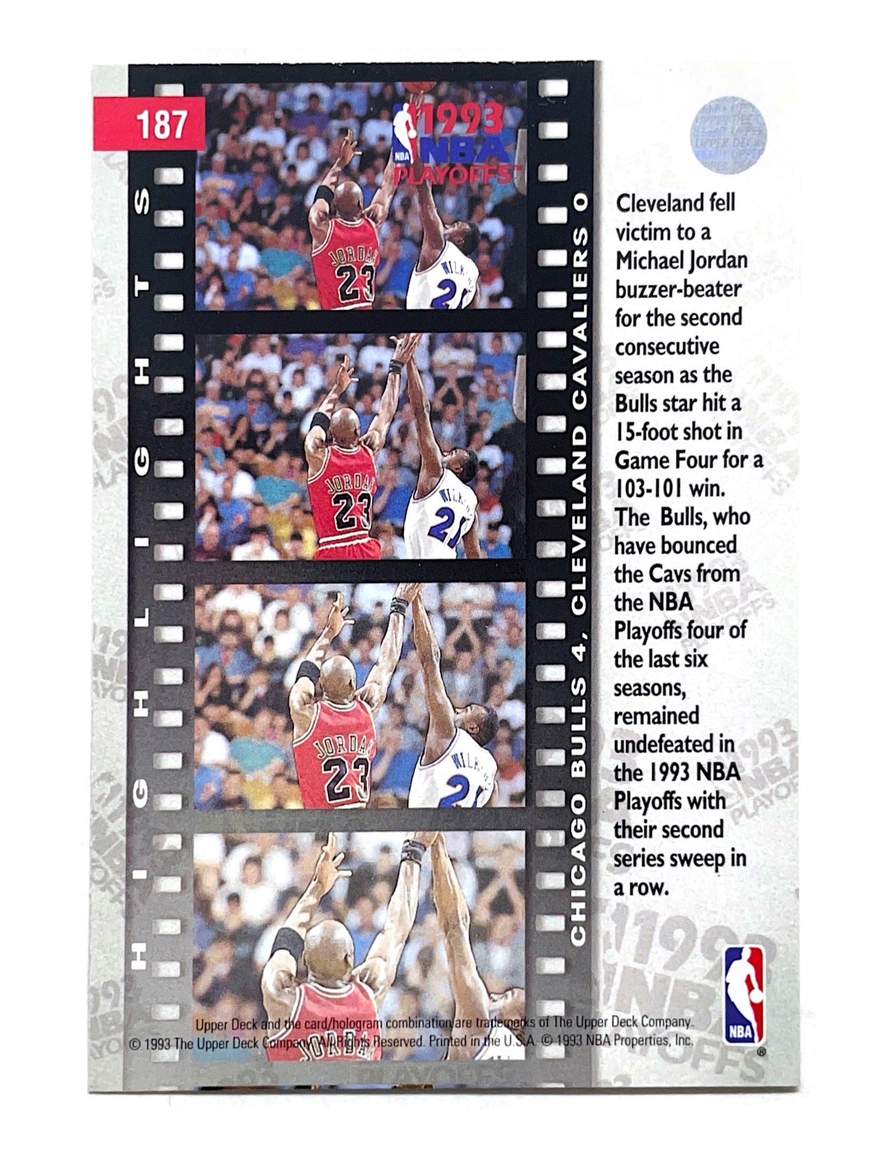Michael Jordan 1993-94 Upper Deck NBA Playoff Highlights #187