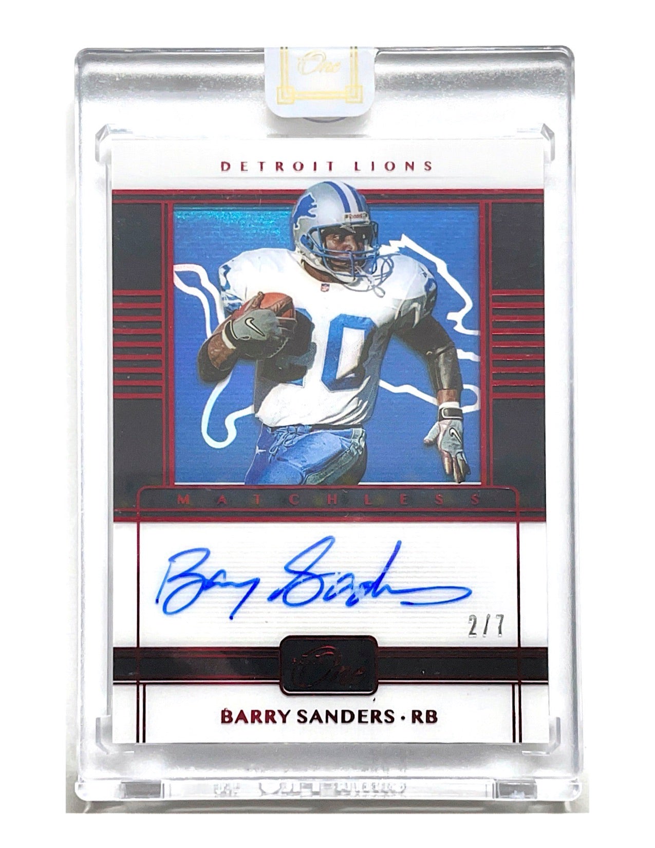 Barry Sanders 2019 Panini One Matchless Autograph #188 - 2/7