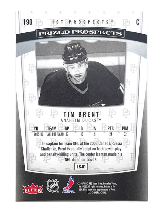 Tim Brent 2006-07 Fleer Prized Prospects #190 - 1837/1999