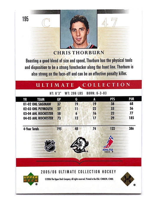 Chris Thorburn 2005-06 Upper Deck Ultimate Collection Ultimate Rookie Gold #195 - 22/25