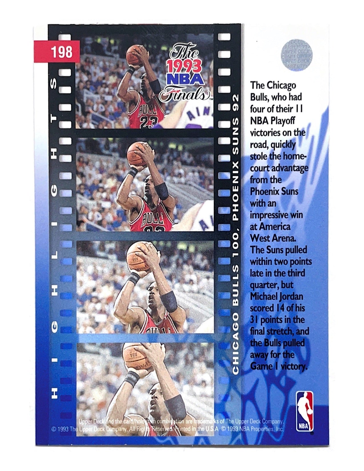 Michael Jordan 1993-94 Upper Deck NBA Finals #198