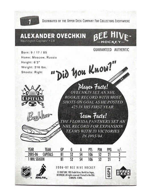Alexander Ovechkin 2006-07 Upper Deck Bee Hive #1