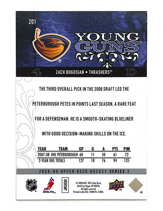 Zach Bogosian 2008-09 Upper Deck Series 1 Young Guns #201
