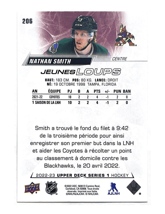 Nathan Smith 2022-23 Upper Deck Series 1 Young Guns French Jeunes Loups #206
