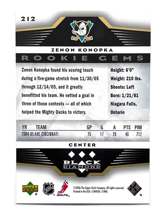 Zenon Konopka 2005-06 Upper Deck Black Diamond Rookie Gems #212